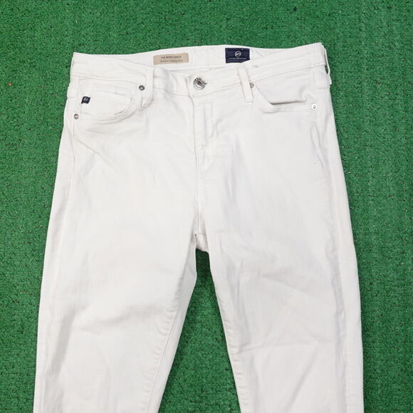 ADRIANO GOLDSCHMIED THE MIDDI ANKLE WHITE DENIM JEANS WOMENS SZ 28 28R - Picture 2 of 15